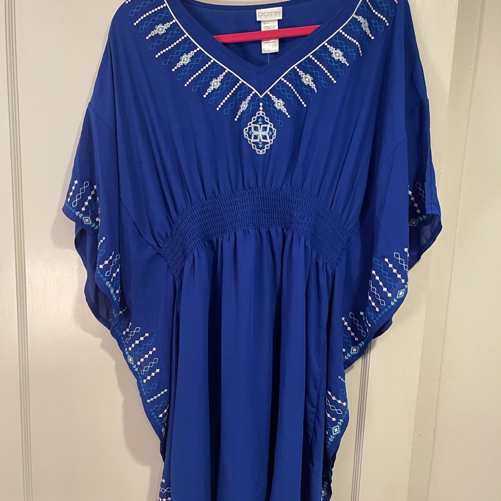 NWT Cobalt Blue Cinch Waist Cover Up